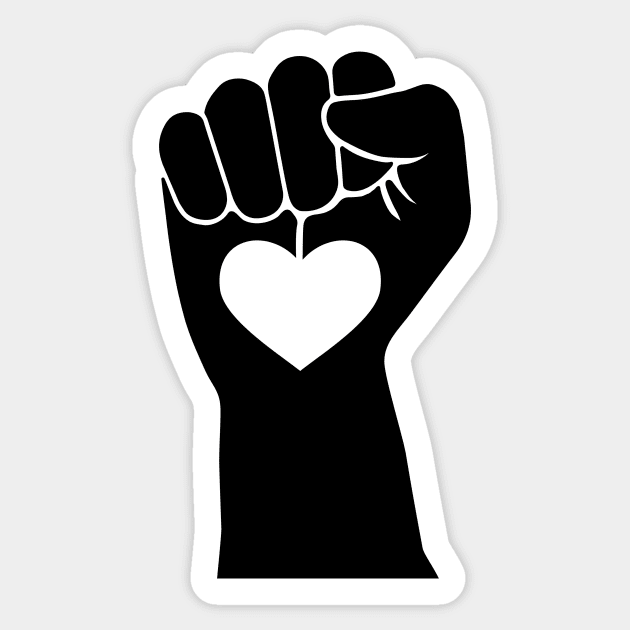 Feminist Heart in Hand Fist for Activism Sticker by tortagialla